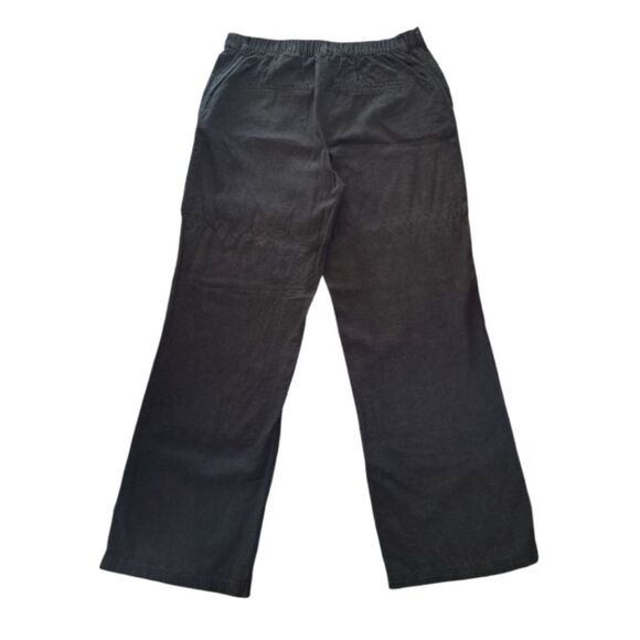 H&M Black High Waist Wide Leg Linen Blend Trouser Pants Plussize 14 - Picture 6 of 13